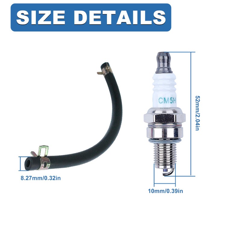 AUMEL Carburetor Fuel Line Filter w/Carb Gasket Kit for Homelite HL252300 UT80522B UT80522D UT80522F UT80953A 179CC Pressure Washer. - Image 4